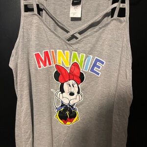 Disney Gray Minnie Mouse Strappy Tank